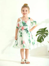 Flower printed cute girls disney dress