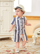 White blue checks premium shirt & short