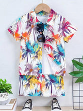 Tropical Vibes Palm Print Kids Outfit – Summer Set