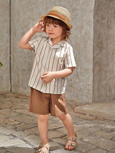 White shirt and brown short for kids