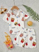 Happy Meal Cartoon Print Kids Set – Burger & Fries 2-Piece Outfit