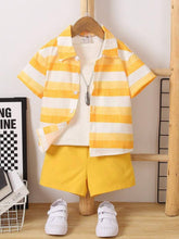 Yellow three tone baby shirt & short