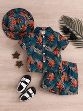 Toddler boys floral graphic shirt and short For kides