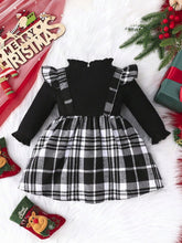 Classic Black & White Plaid Dress – A Festive Must-Have for Little Girls