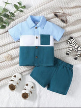 Sky three tone stylish shirt & short