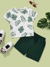 Green leaf printed amazing t-shirt & short