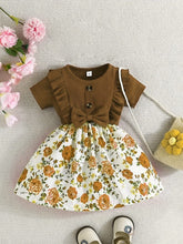 Elegant Brown & Floral Baby Girl Dress