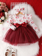 Adorable Floral Tulle Party Dress with Matching Headband