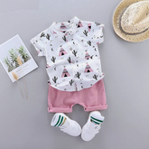 Pink printed stylish shirt & short