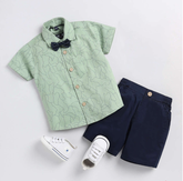 Green stylish shirt and short for kides