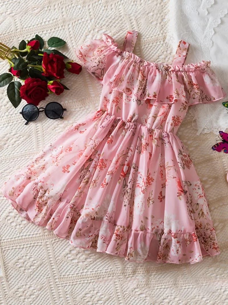 Light pink disney princess floral dress