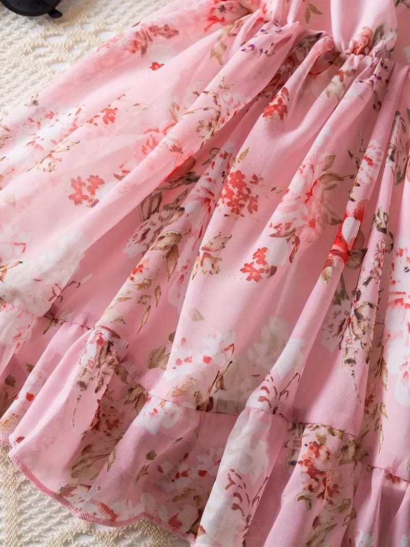 Light pink disney princess floral dress