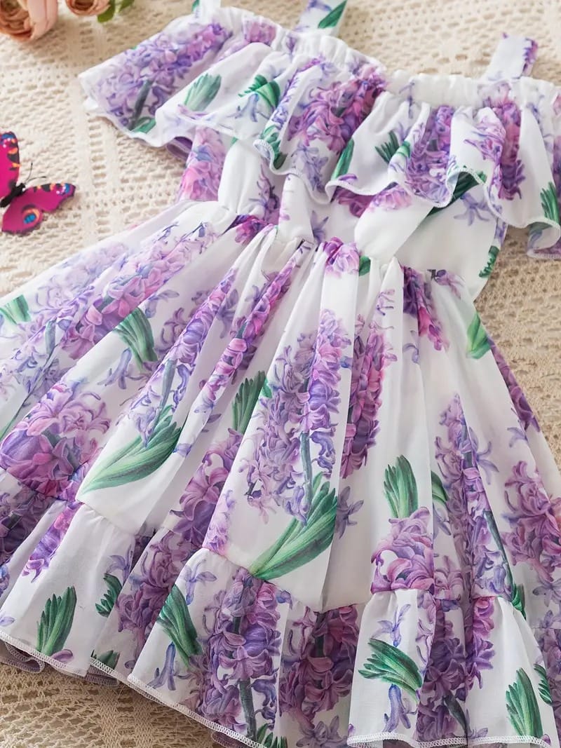 Purple princess cute girls dress