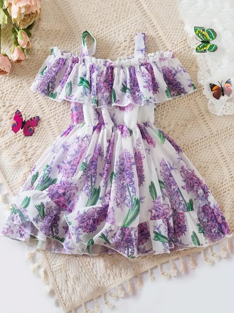 Purple princess cute girls dress