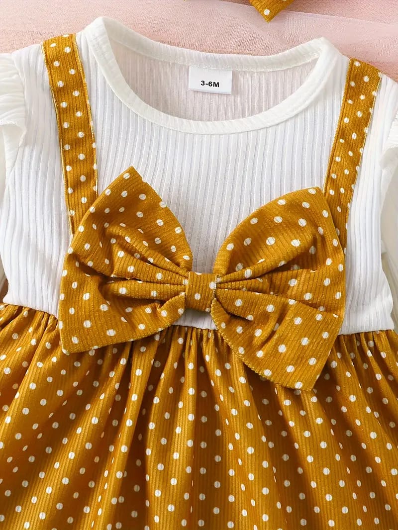 Golden stylish disney polka girl dress