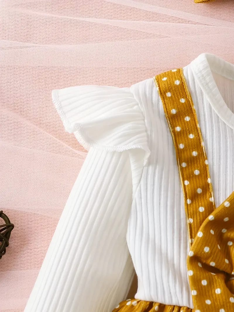 Golden stylish disney polka girl dress