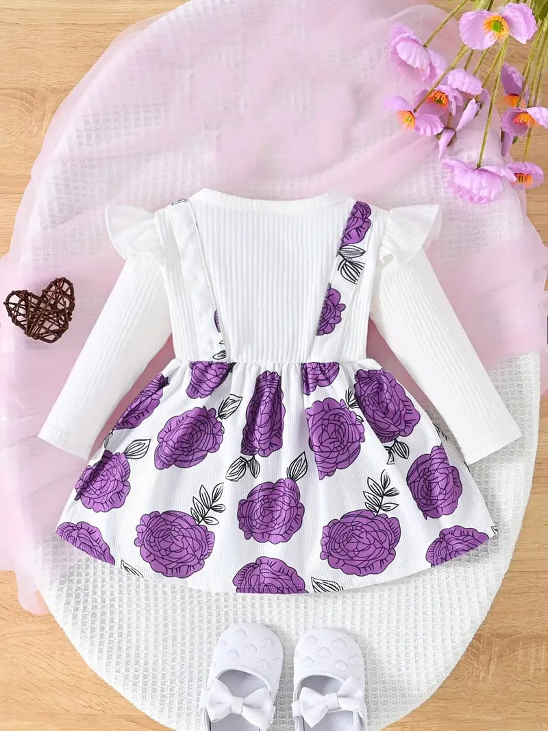 Purple disney polka stylish girls frock