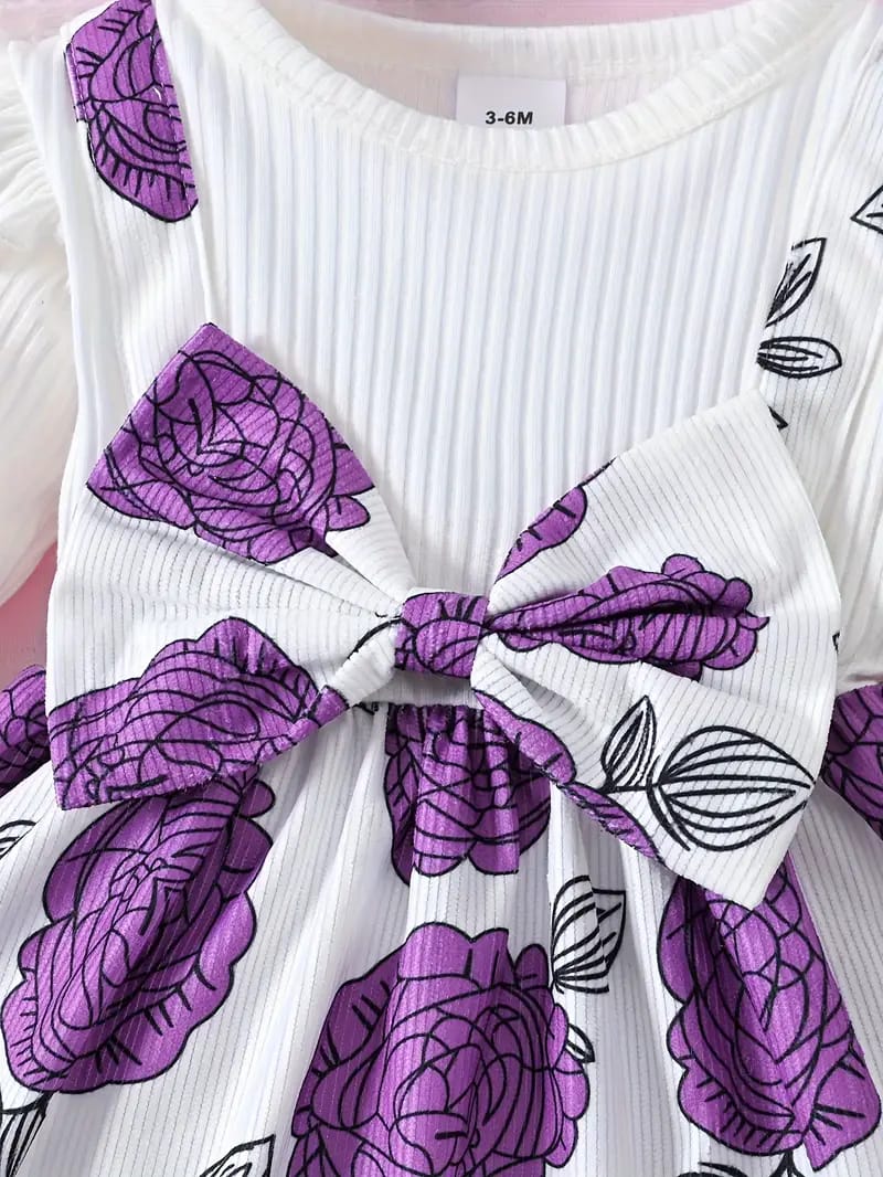 Purple disney polka stylish girls frock