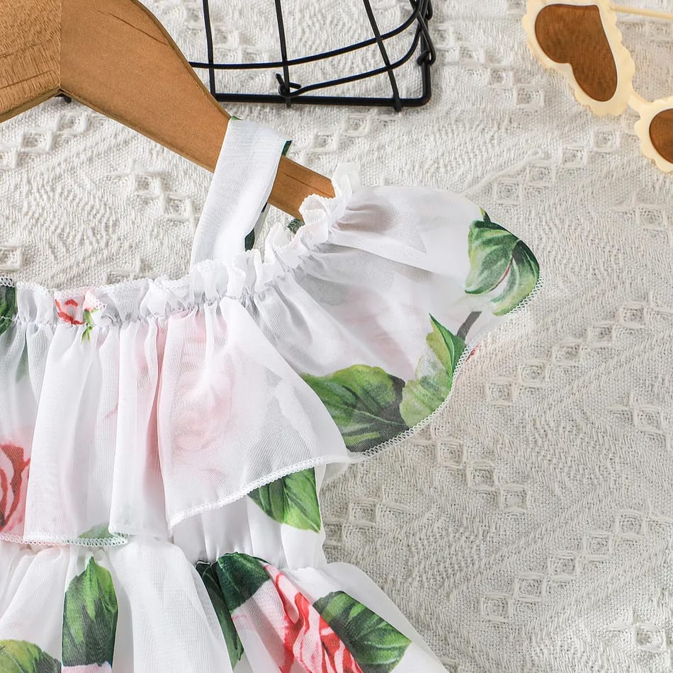 Flower printed cute girls disney dress