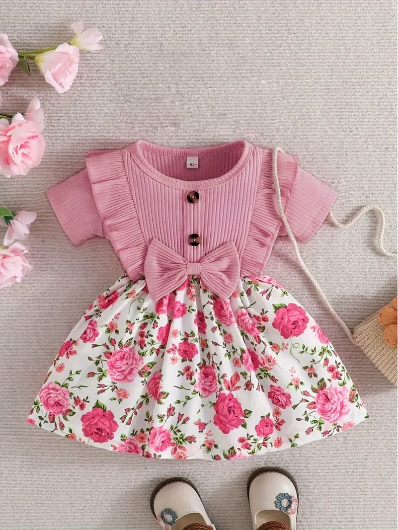 Pretty in Pink Floral Baby Girl Dress