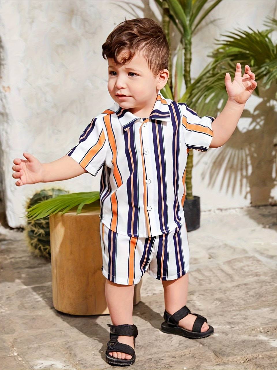 White blue checks premium shirt & short