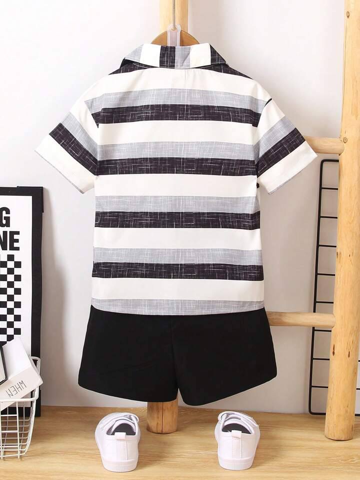 Kids black style shirt and short