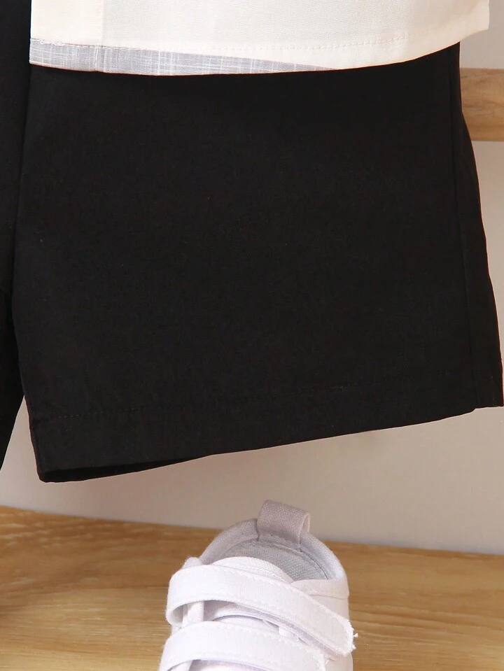 Kids black style shirt and short