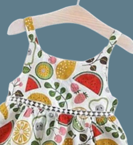 Multi printed fruit top & short for girls