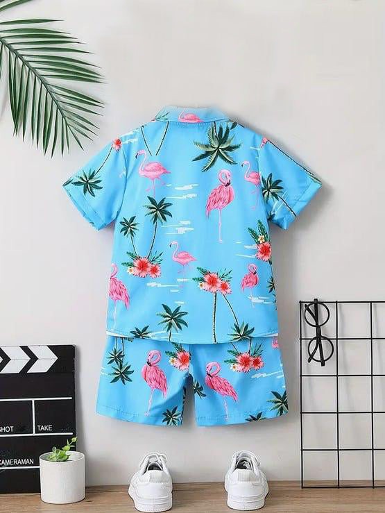 Flamingo Breeze Tropical Kids Outfit – 3-Piece Summer Set