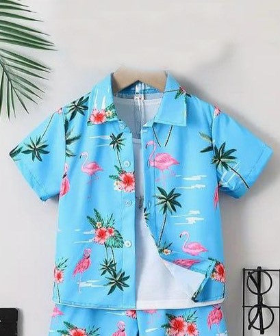 Flamingo Breeze Tropical Kids Outfit – 3-Piece Summer Set