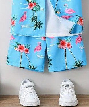 Flamingo Breeze Tropical Kids Outfit – 3-Piece Summer Set