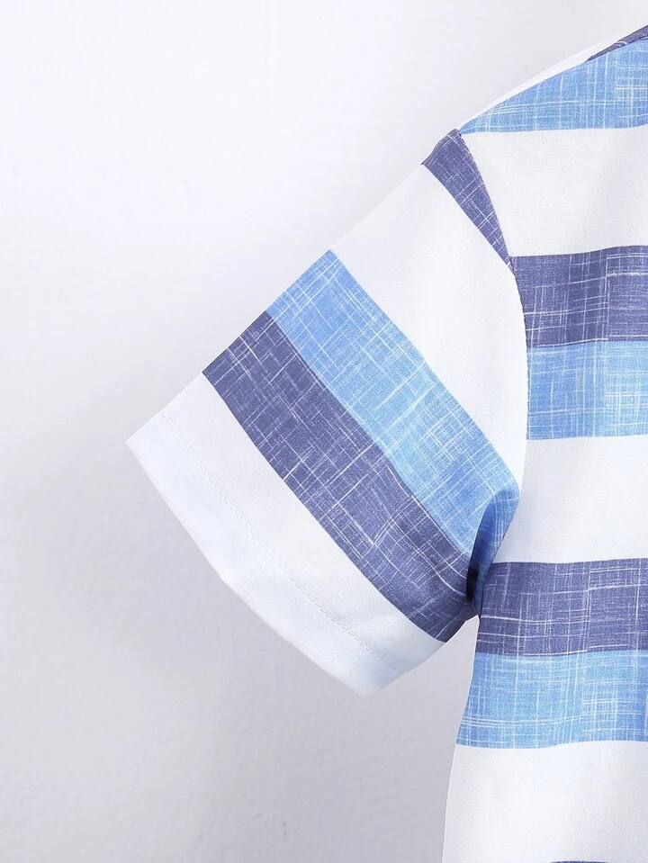 Blue three tone kids shirt & short for boy