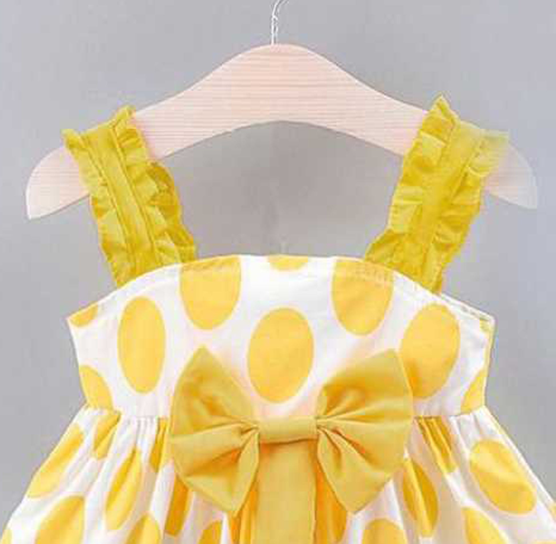 Yellow Circle Printed Frock For Girl