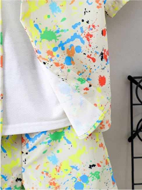 Holi printed stylish colorful shirt & short