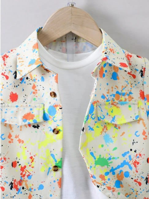 Holi printed stylish colorful shirt & short