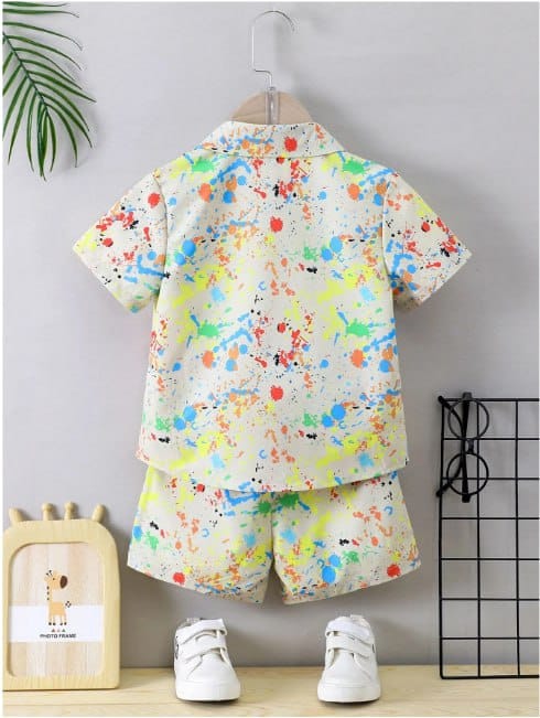 Holi printed stylish colorful shirt & short