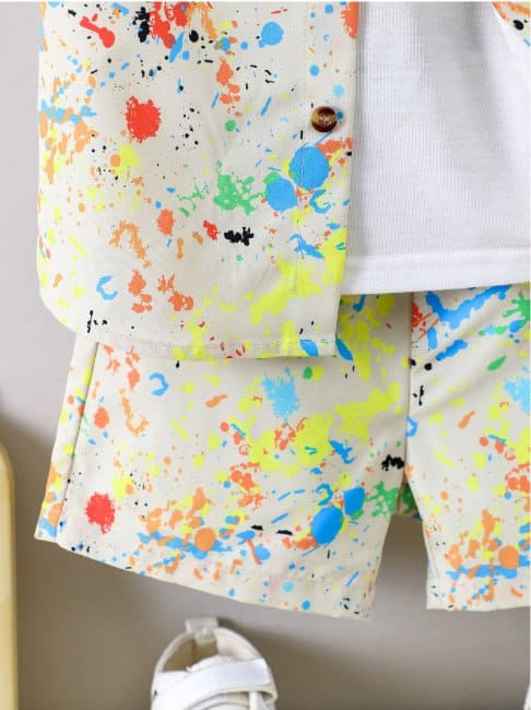 Holi printed stylish colorful shirt & short