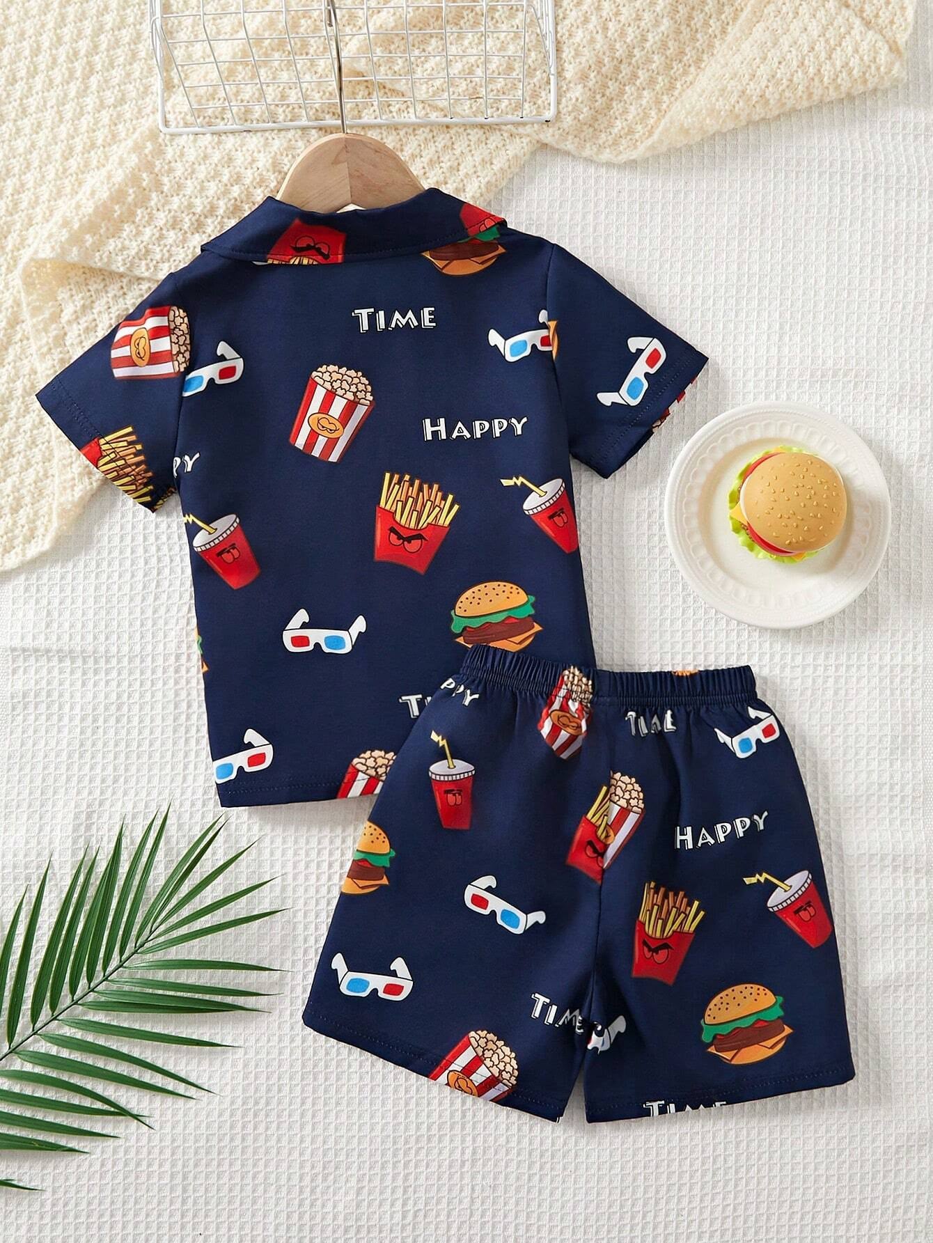 Nevy blue movie printed shirt & short for kids