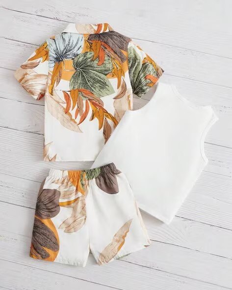 Leaf malti colour printed stylish shirt & short