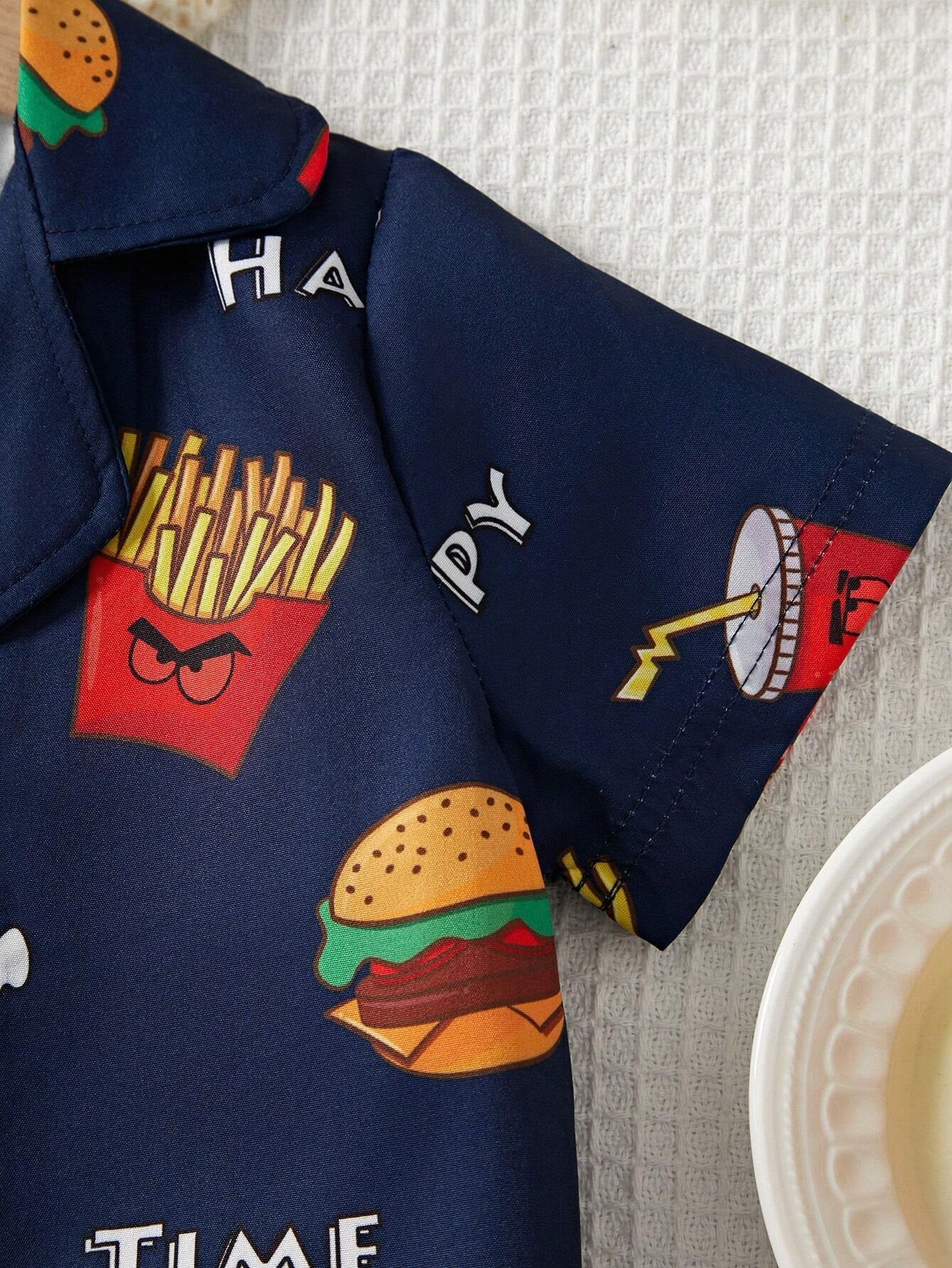 Nevy blue movie printed shirt & short for kids