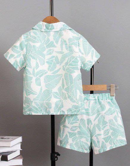 Peach printed stylish shirt and short