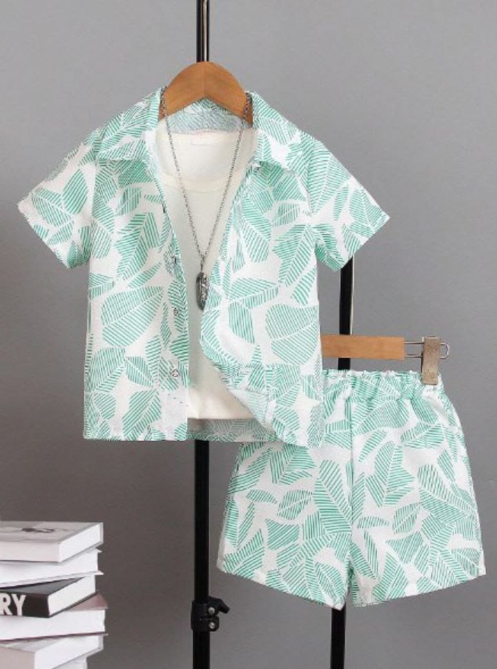 Peach printed stylish shirt and short