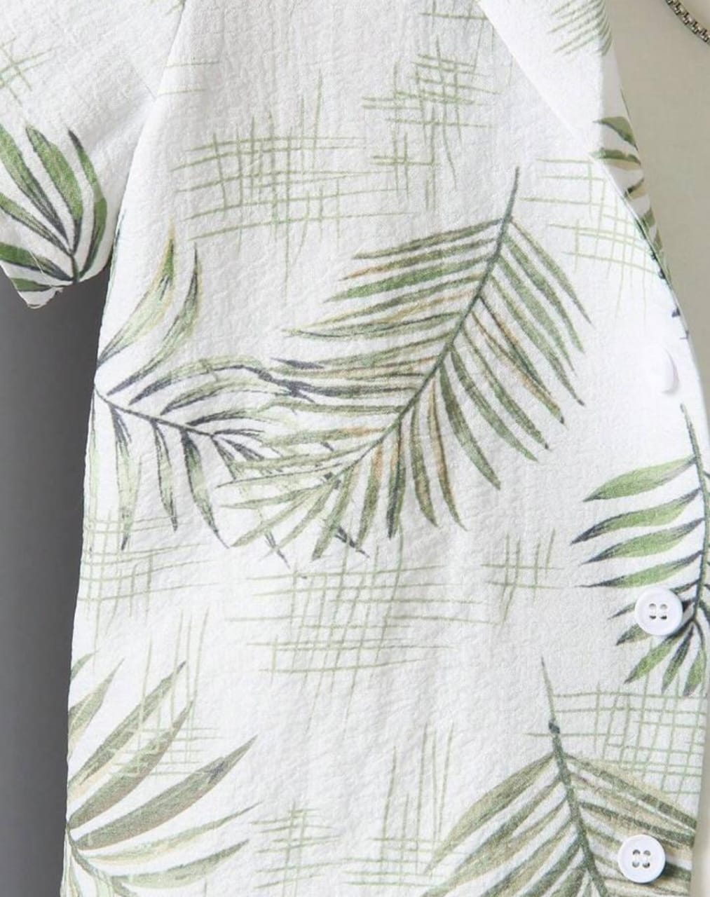 Green leaf printed kids shirt & short