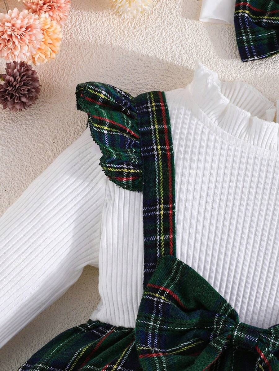 Festive Green Plaid Suspender Dress – Christmas Cutie Edition