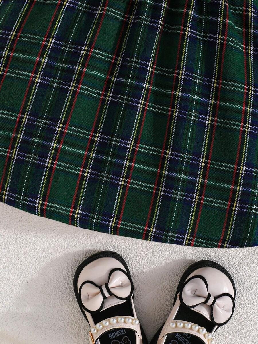 Festive Green Plaid Suspender Dress – Christmas Cutie Edition