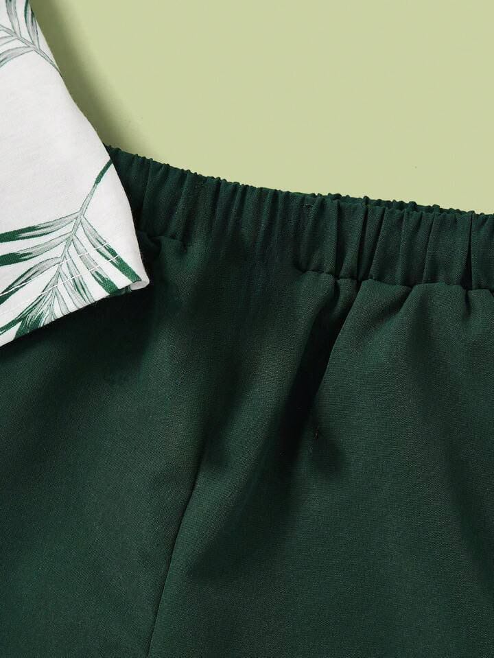 Green leaf printed amazing t-shirt & short
