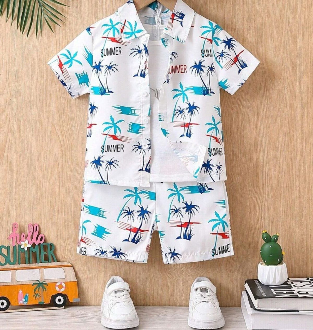 White summer stylish shirt and short for kids