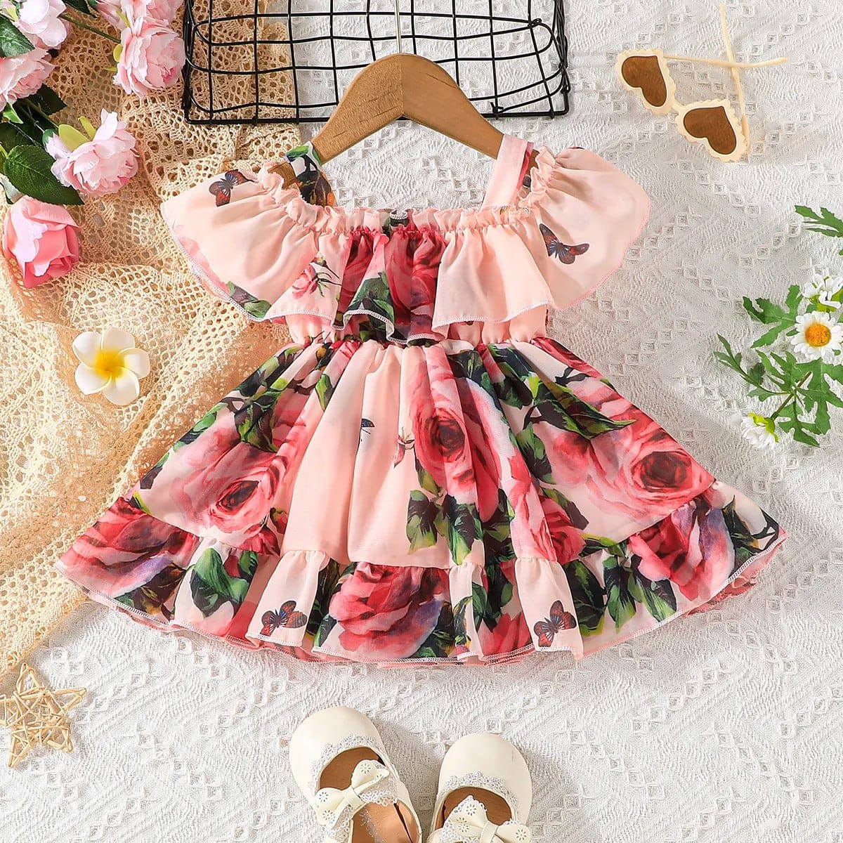 Enchanting Rose Blossom Dress – Adorable Summer Outfit for Girls
