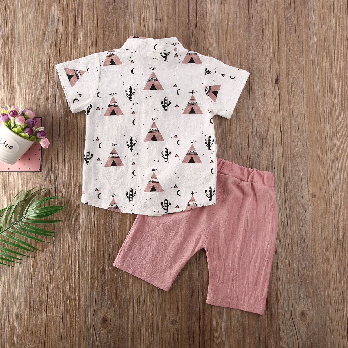 Pink printed stylish shirt & short