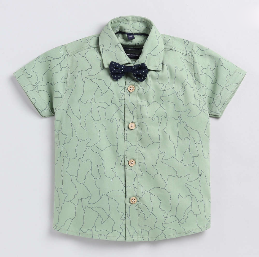 Green stylish shirt and short for kides